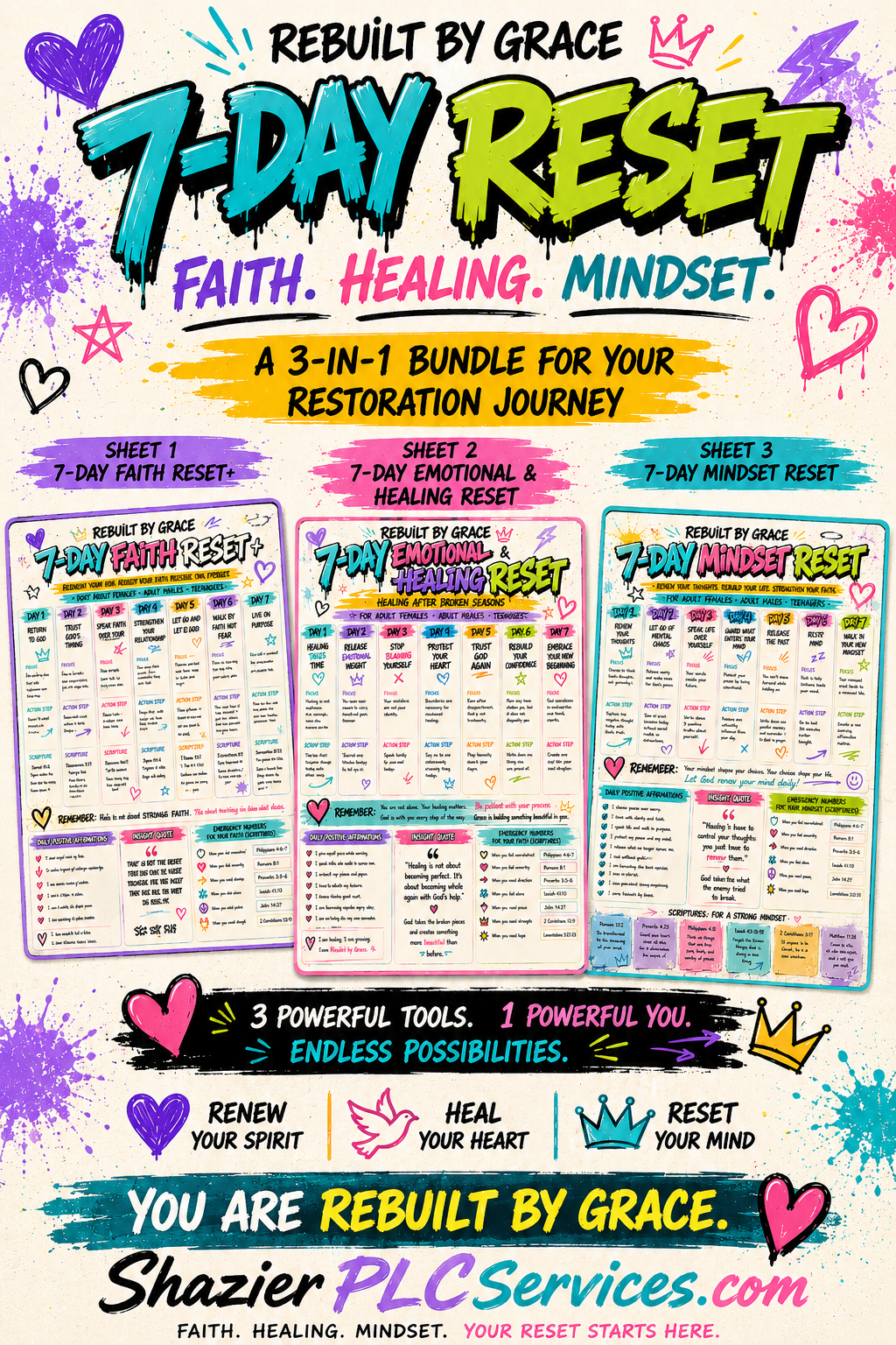 Infographics, Worksheets, Affirmations, & Visual Resources