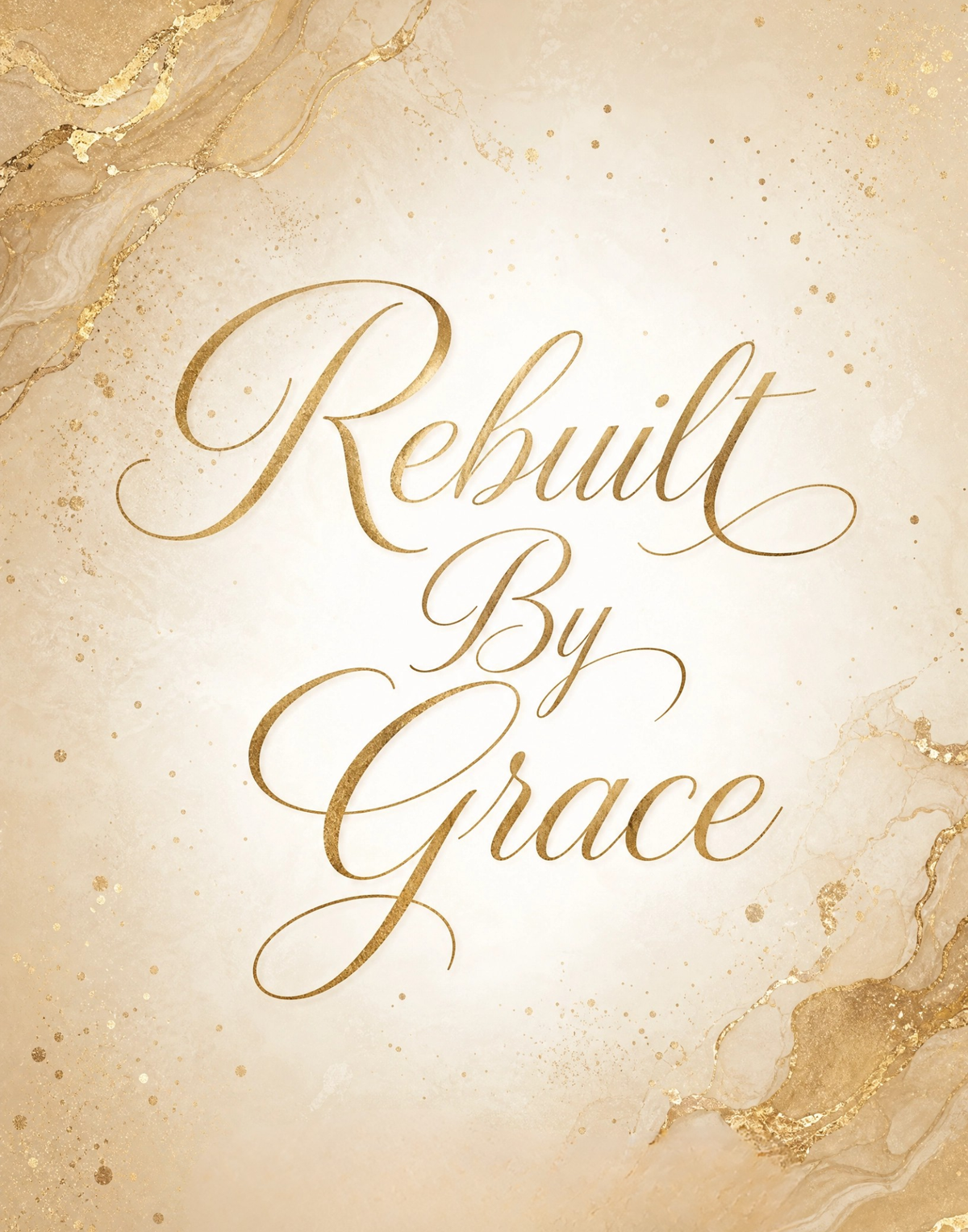 Rebuilt By Grace™ Christian Wall Art | Printable Faith Decor (Glossy Background)