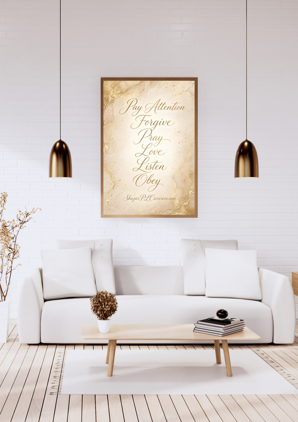 Rebuilt By Grace Canva Wall Art Decor- Pay Attention (Elegant Style Background)
