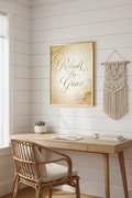 Boho home office framed display