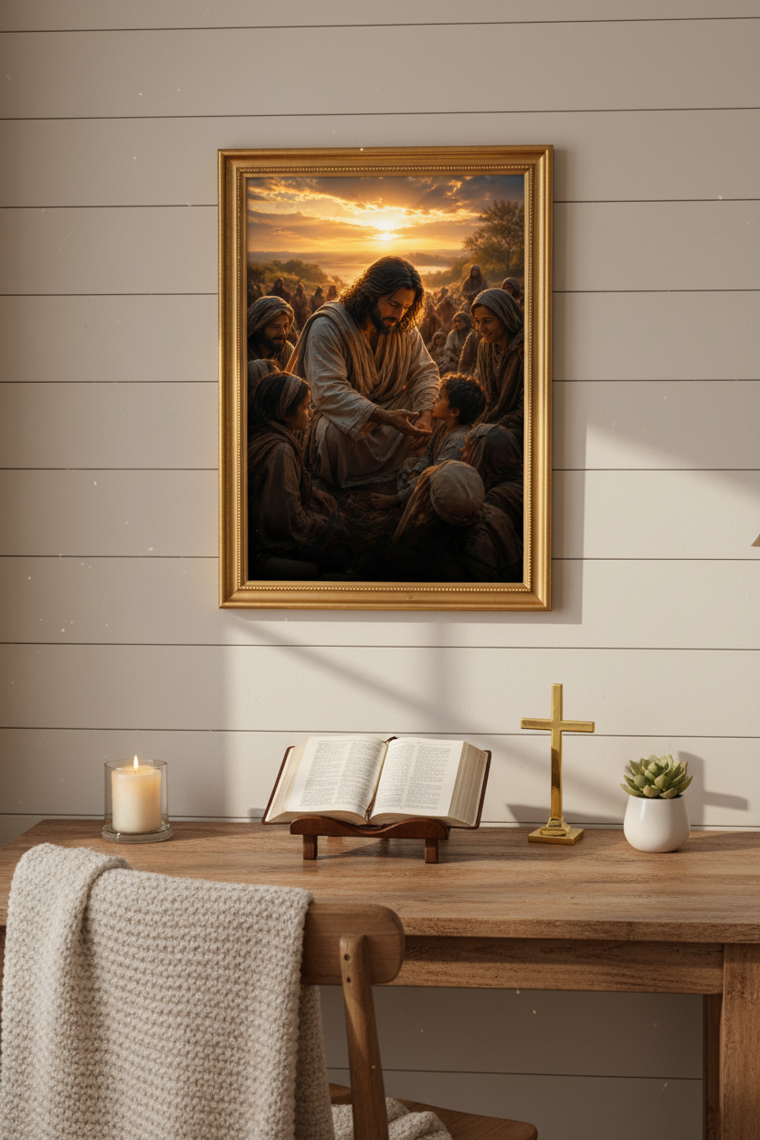 Home office prayer corner mockup